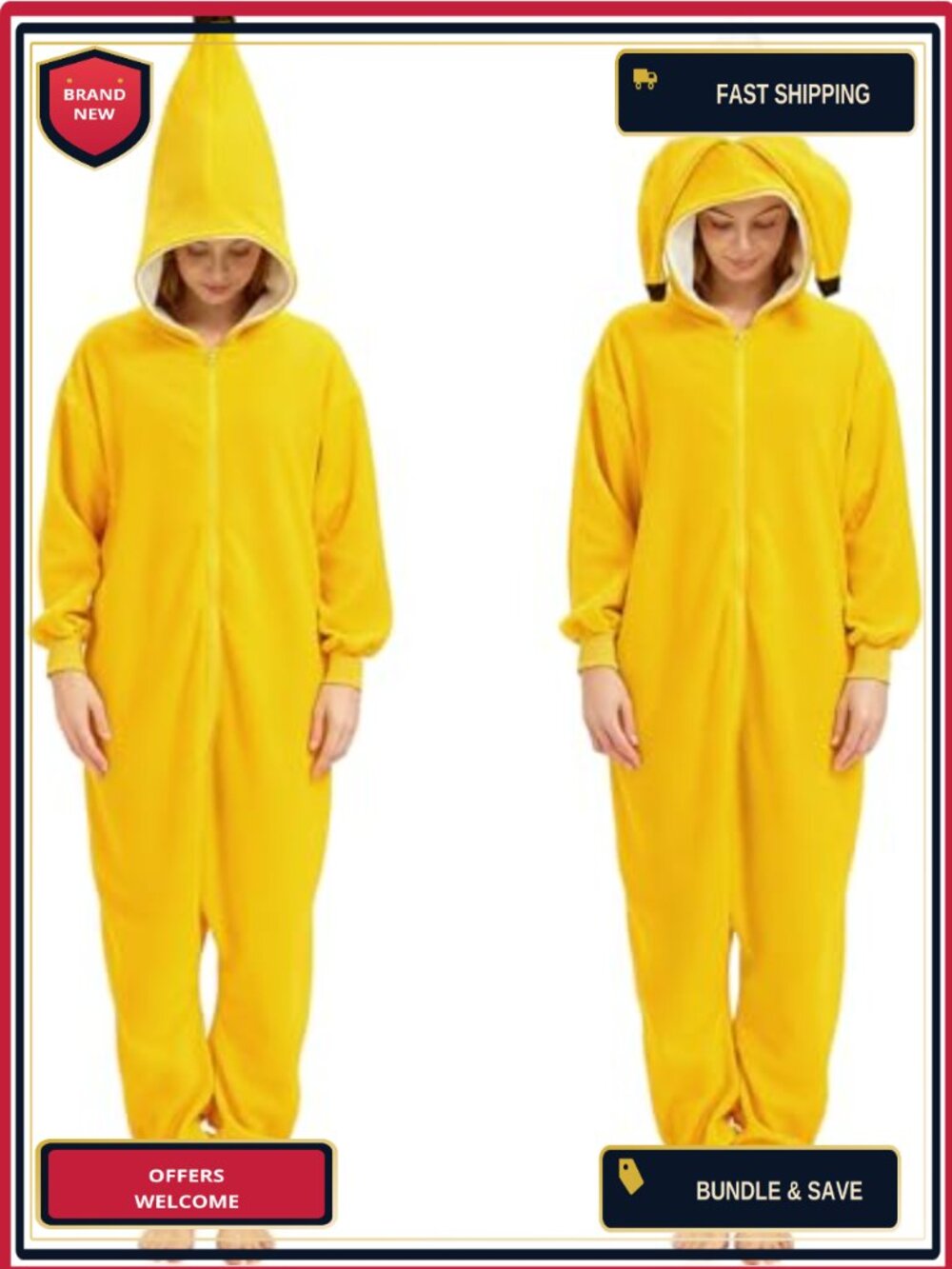 Peelable Banana Onesie Costume Polyester Fleece Hooded Pajama